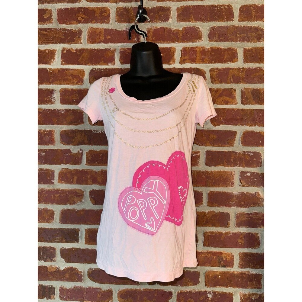 Coach Poppy Y2K pink heart‎ graphic top XS